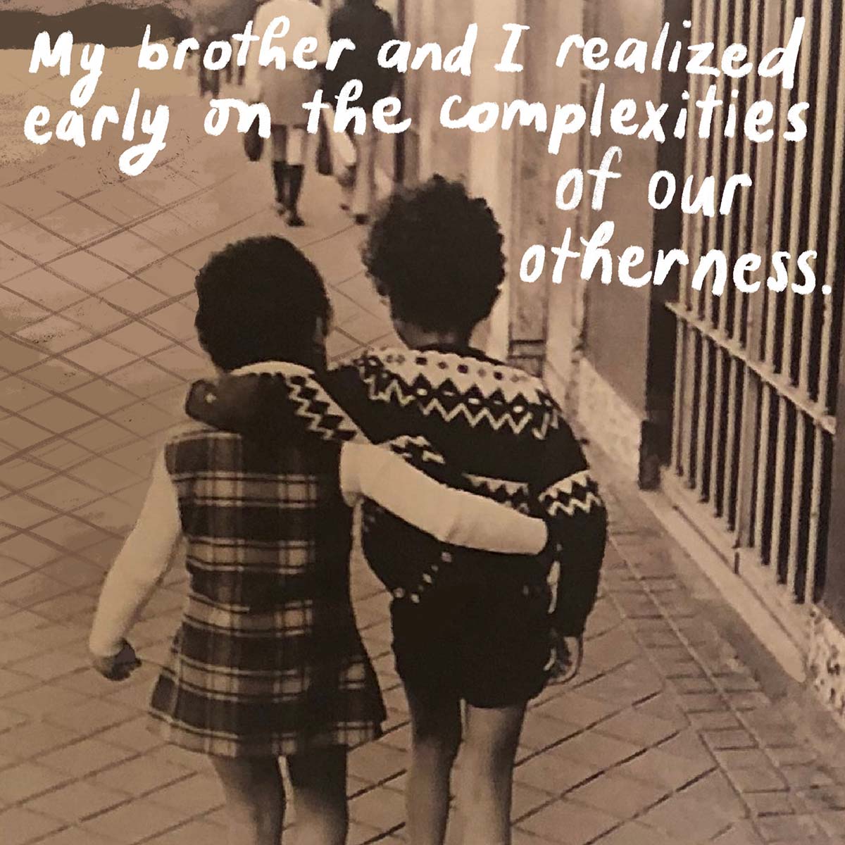 Mariane Pearl with her brother as children